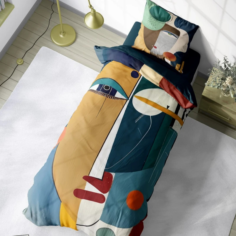 سرویس خواب 1 نفر 4 تکه مدل هنری مدرن کد 998