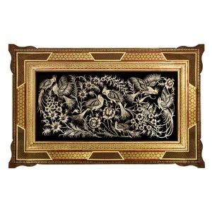 تابلو قلمزنی طرح گل و مرغ کد 3060-2