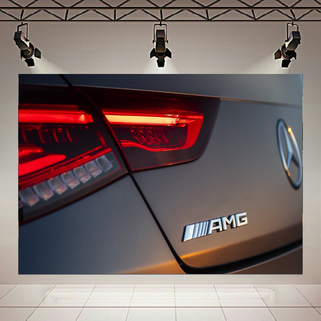 تابلو شاسی طرح ماشین مدل نمای عقب بنز Mercedes-AMG CLA 45 کد AR1042