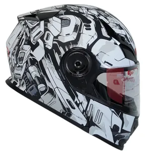 کلاه کاسکت  فک متحرک ردلاین مدل 939 whte blk lose