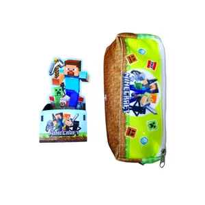 جامدادی مدل سه زیپ طرح ماینکرافت کد mn16 به همراه جامدادی رومیزی