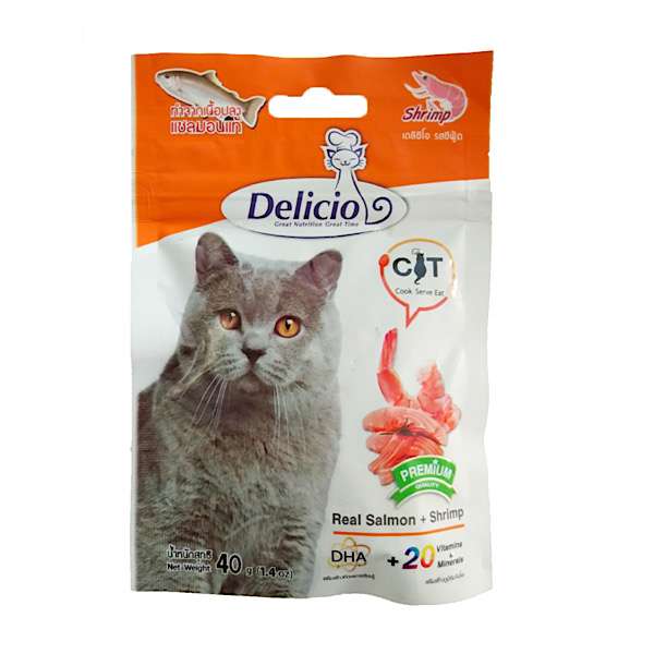تشویقی گربه دلیشو مدل shrimp وزن 40 گرم