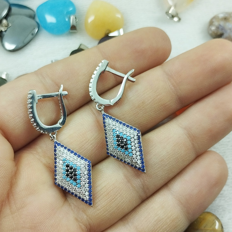 نیم ست نقره زنانه سلین کالا مدل چشم زخم Pc-2-11