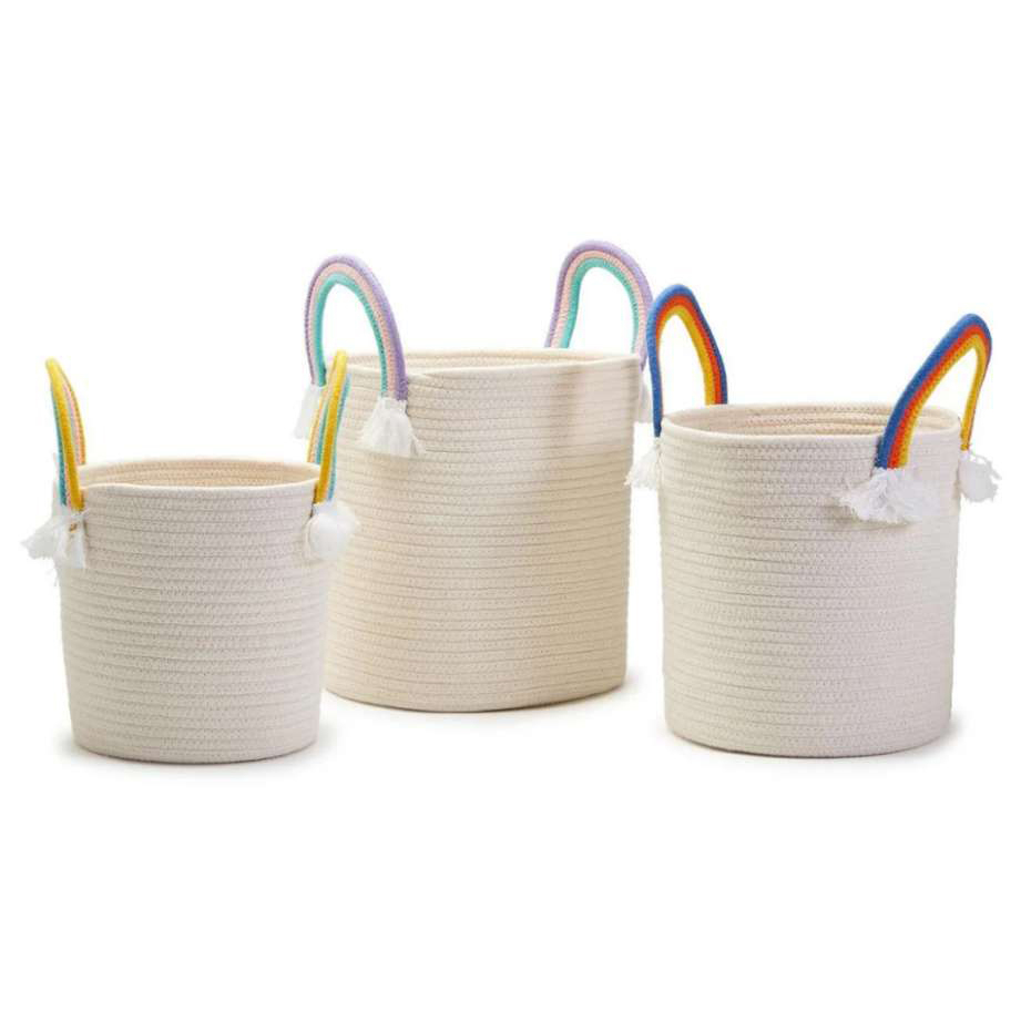 ست سبد وسایل کودک مدل رنگین کمان 09 مجموعه 3 عددی