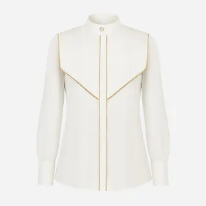 بلوز آستین بلند یقه گرد زنانه مدل 1110