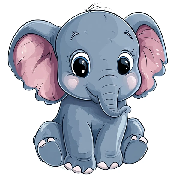 استیکر پارچه و لباس پاد آفرین طرح فیل کارتونی کد 699