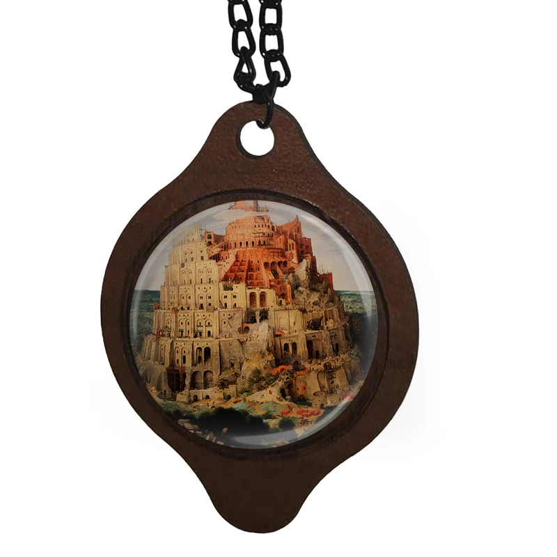 آویز تزیینی خودرو طرح نقاشی برج بابل پیتر بروگل کد 1034