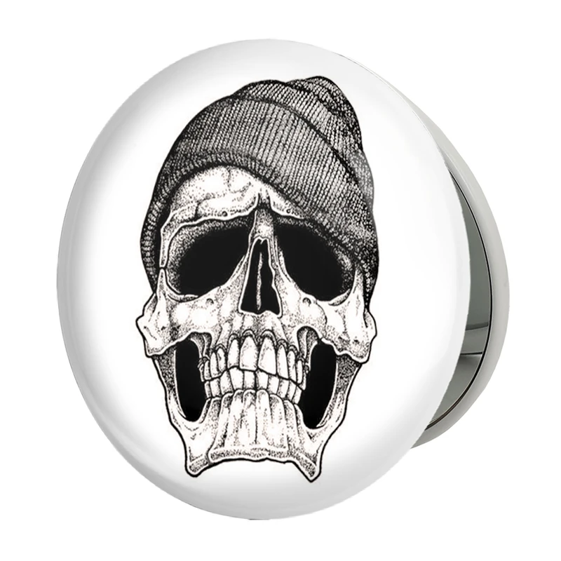 آینه جیبی خندالو طرح اسکلت Skleton مدل تاشو کد 1203 