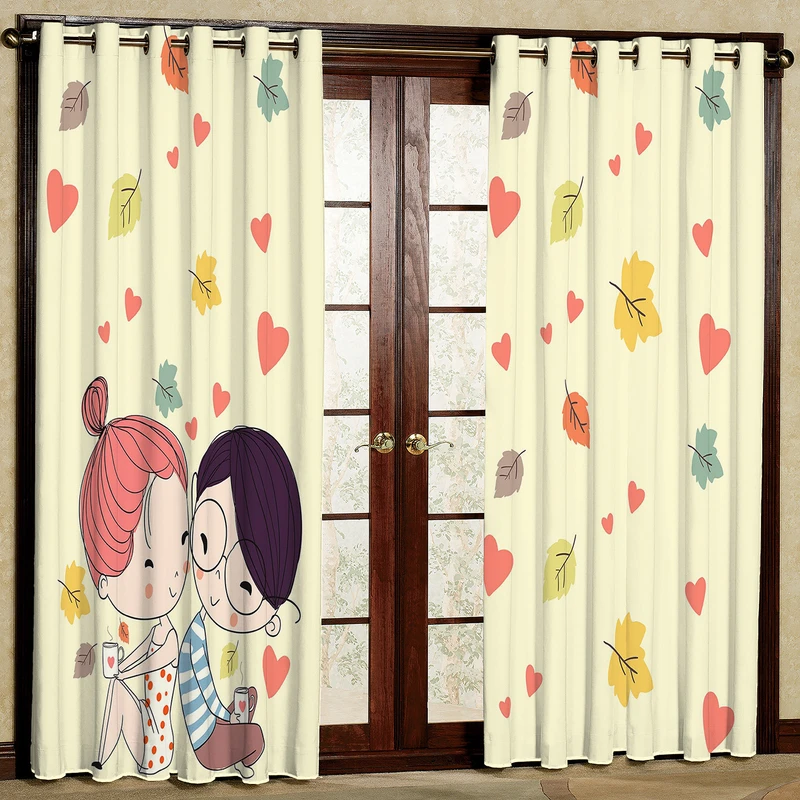 پرده مدل دختر پسر هازان پانچی کد 1341 سایز 140x200 سانتی متر