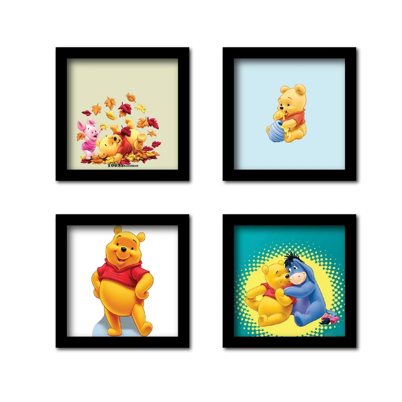 استیکر و تابلو کودک و نوزاد مدل کارتون pooh کد km-325f مجموعه 4 عددی