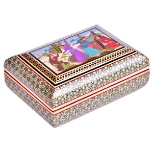 جعبه جواهرات خاتم کاری طرح مجلسی کد TM 1410