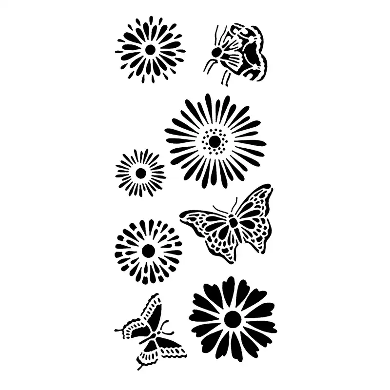 شابلون باتیس آرت طرح گل کد 50-663