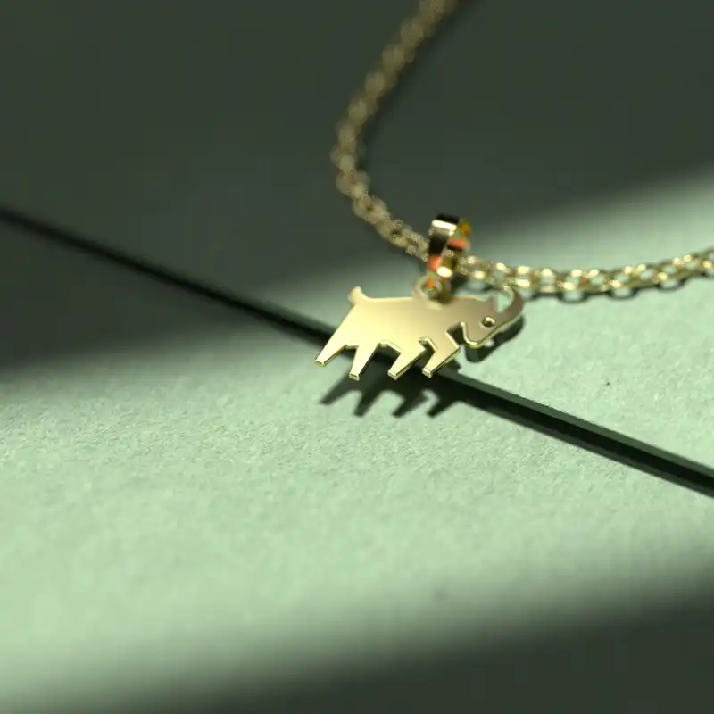 گردنبند طلا 18 عیار زنانه مدوپد مدل  طرح گوزن کد N1017