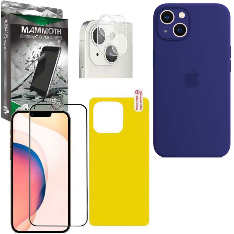 کاور ماموت مدل M-SLCNBNDL مناسب برای گوشی موبایل اپل Iphone 13 به همراه محافظ صفحه نمایش و برچسب محافظ پشت و محافظ لنز دوربین