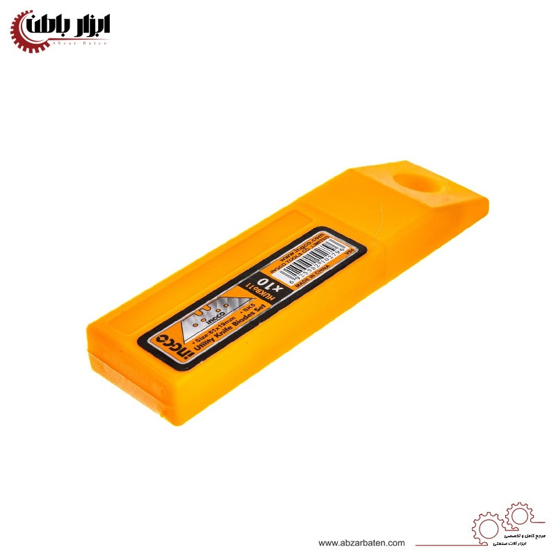 تیغ کاتر ذوزنقه ای اینکو مدل HUKB-611 مجموعه 10 عددی تیغ کاتر ذوزنقه ای اینکو مدل HUKB-611 مجموعه 10 عددی