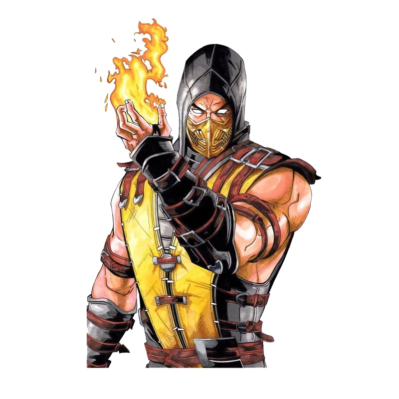 استیکر لپ تاپ و موبایل مدل بازی طرح اسکورپیین مورتال کومبت Scorpion Mortal Kombat کد 4770