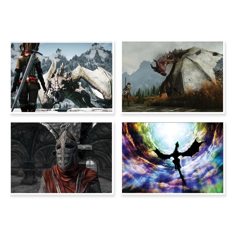 پوستر طرح بازی Skyrim کد A-1664 مجموعه 4 عددی