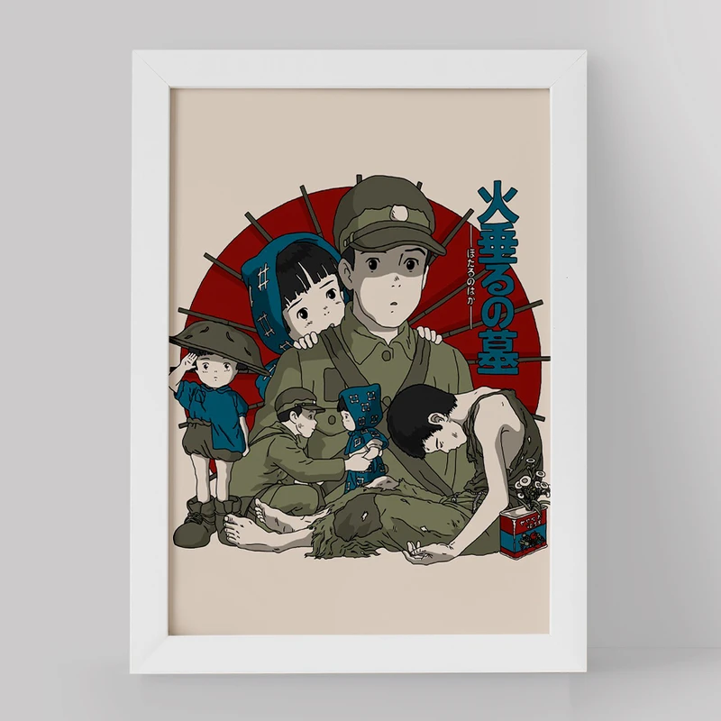 تابلو خندالو مدل انیمیشن گورستان کرم های شب تاب کد 13708