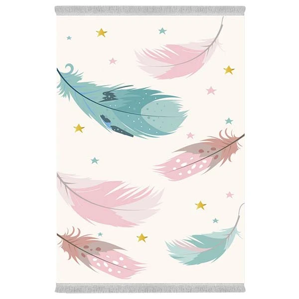 فرش پارچه‌ای دفه مدل فرشینه هازان مخمل طرح فانتزی کد 3284