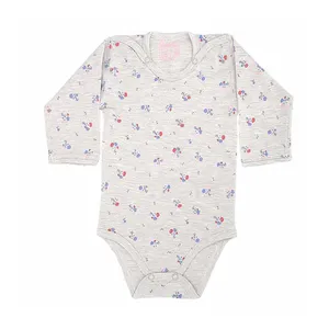 بادی آستین بلند نوزادی مدل گلدار کد go-03