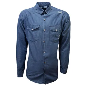 پیراهن آستین بلند مردانه مدل جین زاپدار 400049