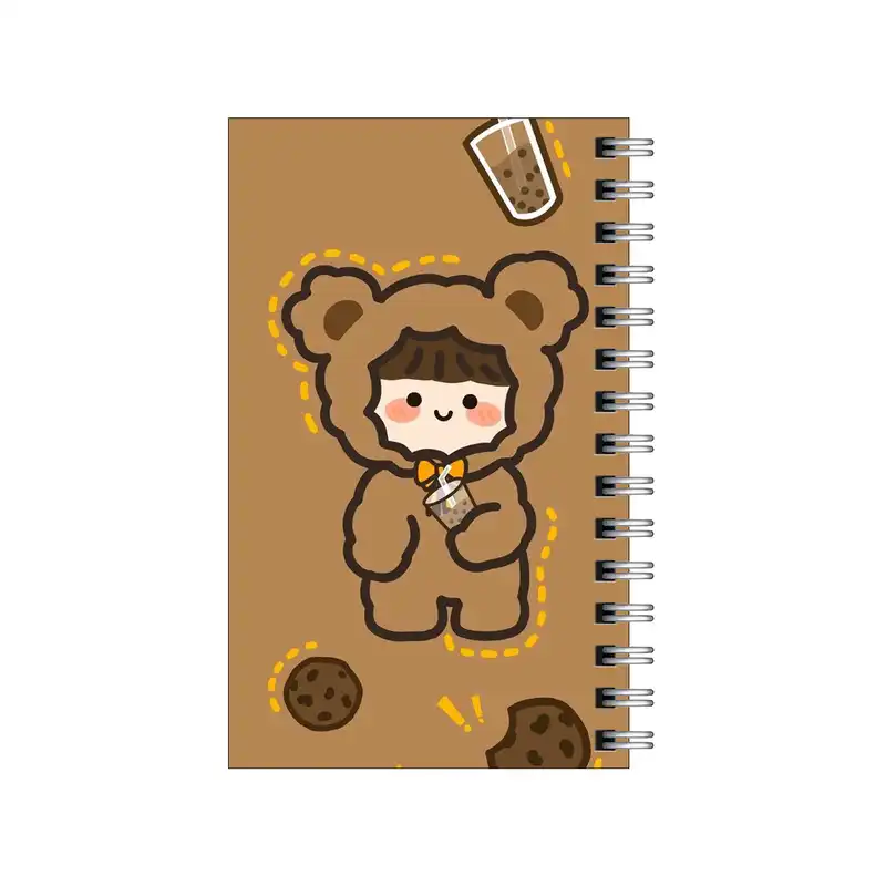 دفترچه یادداشت مدل to do list طرح دختر و لباس خرسی و کوکی کد 6331938