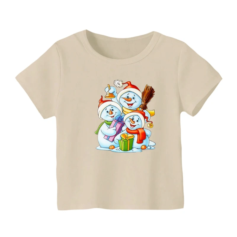 تی شرت آستین کوتاه بچگانه مدل آدم برفی کریسمس کد 1