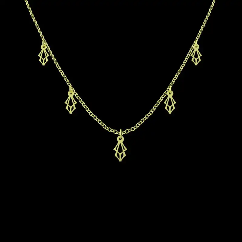 گردنبند طلا 18 عیار زنانه مدوپد مدل هندسی کد RNA10285