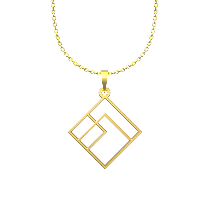 گردنبند طلا 18 عیار زنانه مدوپد مدل مبع کد F3-1-1006