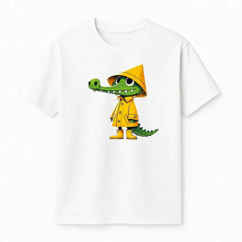 تی‌شرت آستین کوتاه پسرانه مدل تمساح و کلاه کد v2 