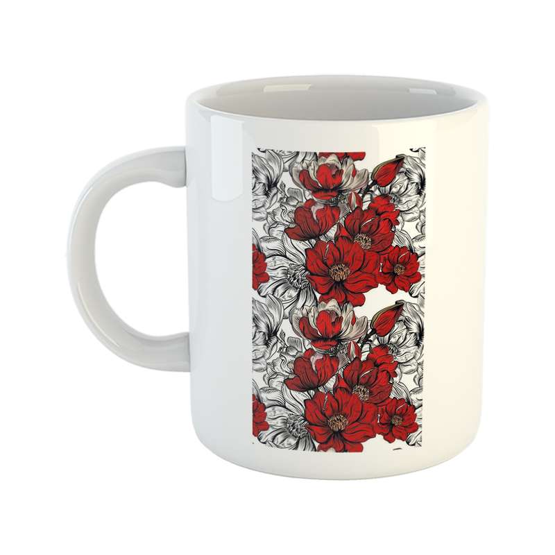 ماگ طرح گل مدل طراحی گل F2