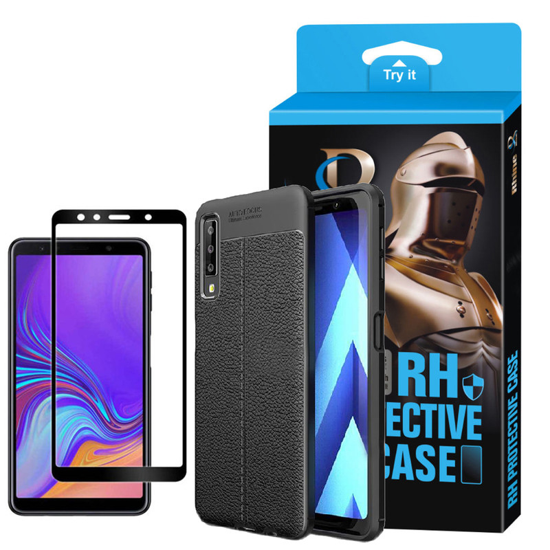 کاور راین مدل R_ATOG مناسب برای گوشی موبایل سامسونگ Galaxy A7 2018 به همراه محافظ صفحه نمایش