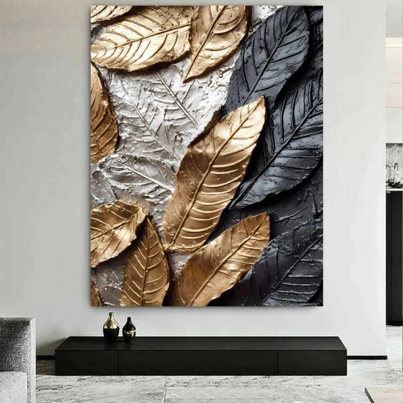 تابلو بوم طرح مخمل برگ فانتزی کد BK23063