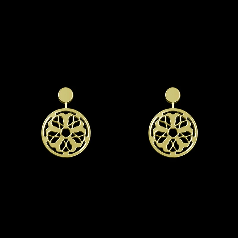 گوشواره طلا 18 عیار زنانه مدوپد مدل هندسی کد GA1-14911