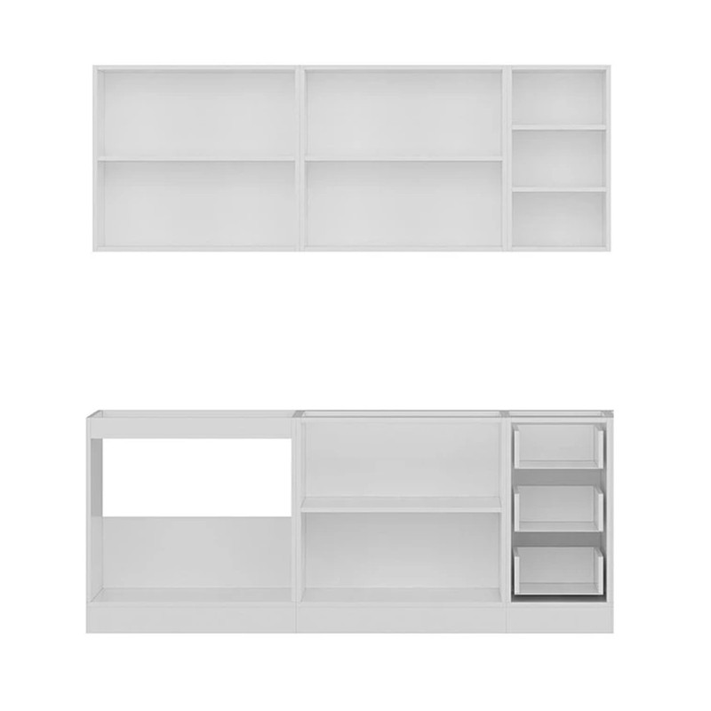 کابینت آشپزخانه فلفور کابینت مدل 225 cm مجموعه 6 عددی کابینت آشپزخانه فلفور کابینت مدل 225 cm مجموعه 6 عددی