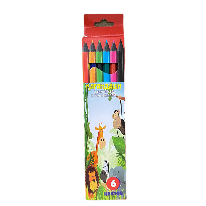 مداد رنگی 6 رنگ مدل حیوانات جنگل