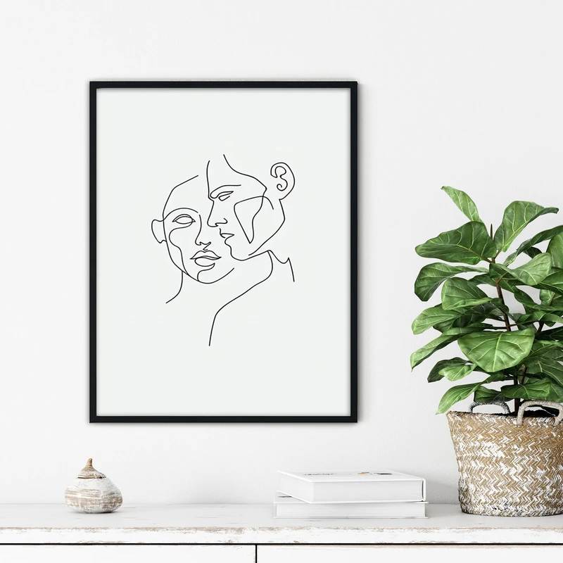 تابلو آتریسا طرح لاین آرت مدرن مدل ATFL115 فریم مشکی