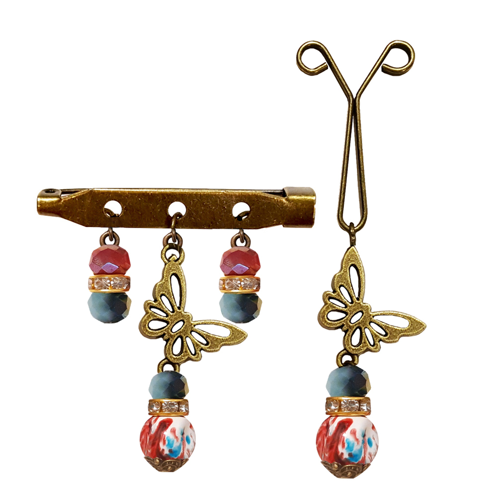 ست گیره روسری و سنجاق سینه زنانه کد PM0023