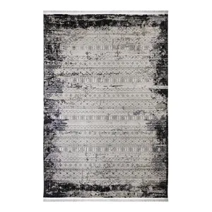 فرش ماشینی 700 شانه فرش آرمانی زمینه طوسی حاشیه ذغالی مدل 7812