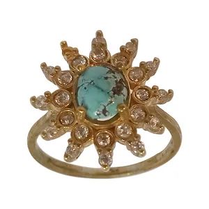 انگشتر نقره زنانه سلین کالا مدل فیروزه نیشابور ce-As026