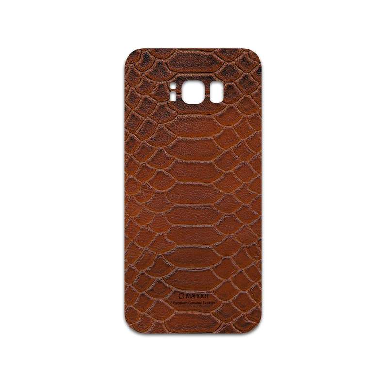 برچسب پوششی ماهوت مدل Brown-Snake-Leather مناسب برای گوشی موبایل سامسونگ Galaxy S8 Plus