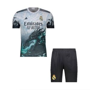 ست تی‌شرت و شلوارک ورزشی پسرانه مدل دراگون رئال مادرید طرح امباپه کد f2026