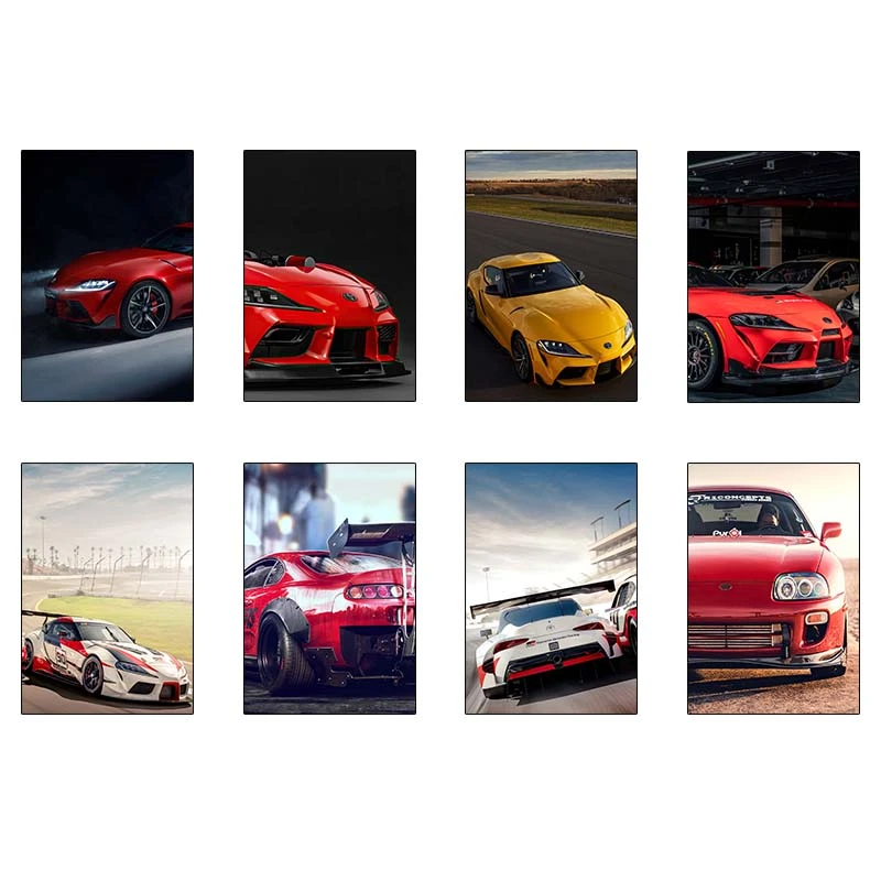 پوستر کارنيکا طرح تویوتا سوپرا Toyota Supra کد 46842 مجموعه 8 عددی