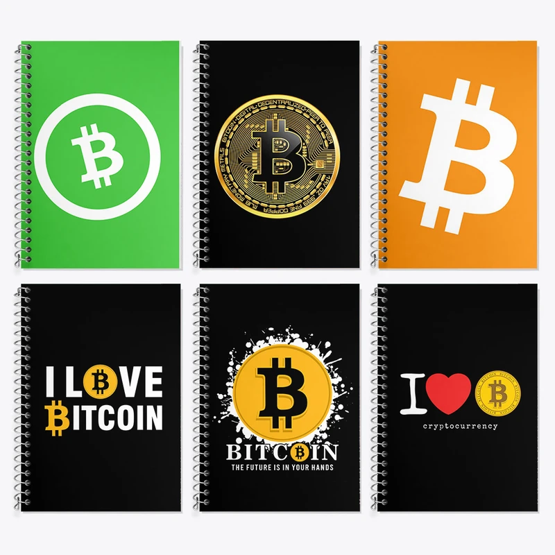 دفتر زبان 50 برگ خندالو مدل دو خط طرح بیت کوین (Bitcoin) کد 554 مجموعه 6 عددی