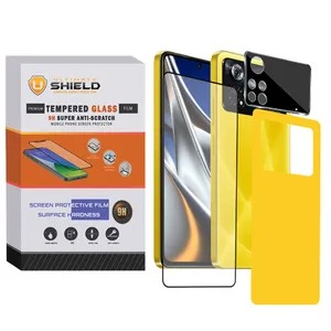 محافظ لنز دوربین آلتیمیت شیلد مدل 3D-FT مناسب برای گوشی موبایل شیائومی Poco X4 Pro 5G به همراه محافظ صفحه نمایش و محافظ پشت گوشی
