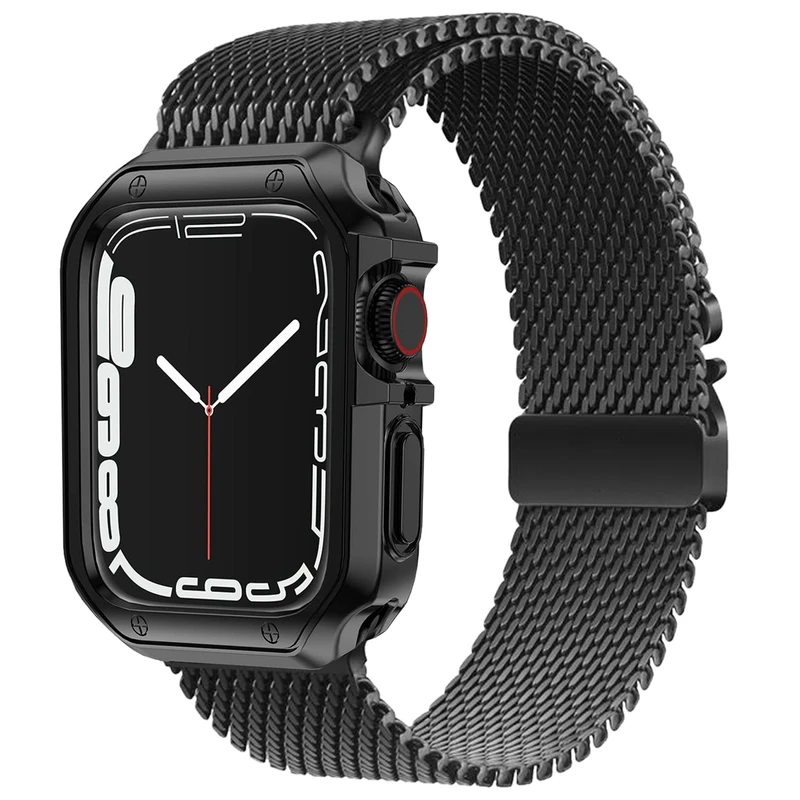 بند اسپریگ مدل ORG Milanese Lux مناسب برای اپل واچ 42 میلی متری سری 2 به همراه کاور
