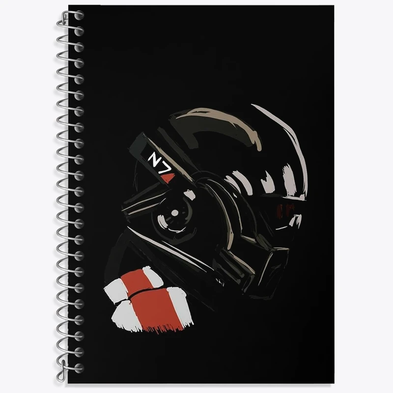 دفتر زبان 50 برگ خندالو مدل دو خط طرح بازی مس افکت (Mass Effect) کد 31547