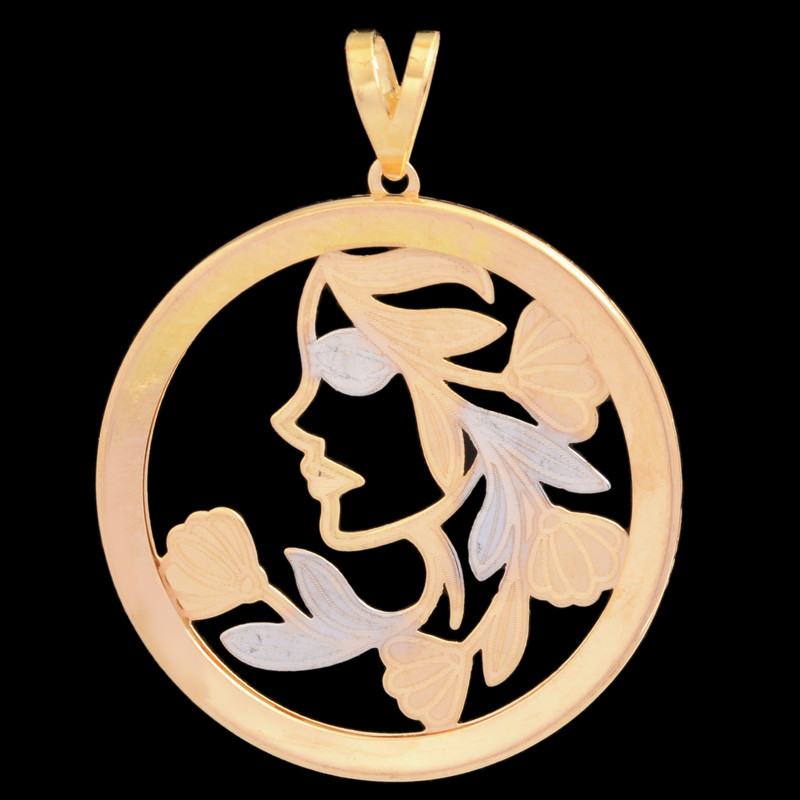 آویز گردنبند طلا 18 عیار زنانه طلای مستجابی طرح دختر کد E1587