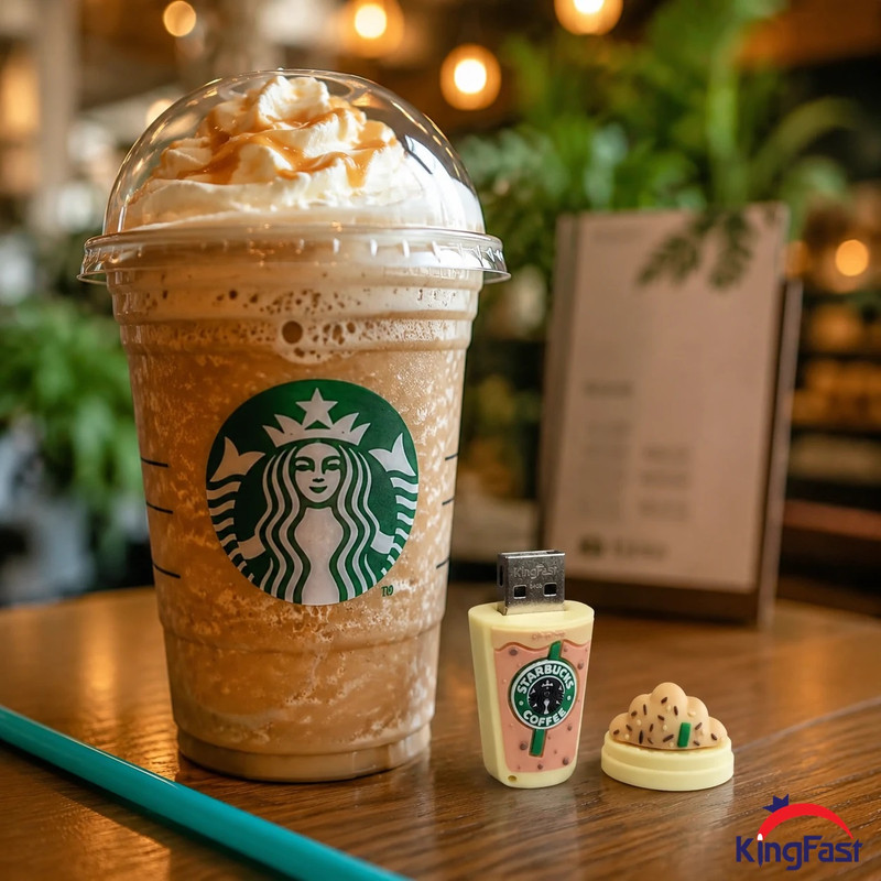 فلش مموری کینگ فست طرح فنجان قهوه مدل Starbucks Coffee Cup CF-11 ظرفیت 32 گیگابایت با رابط USB 3.0