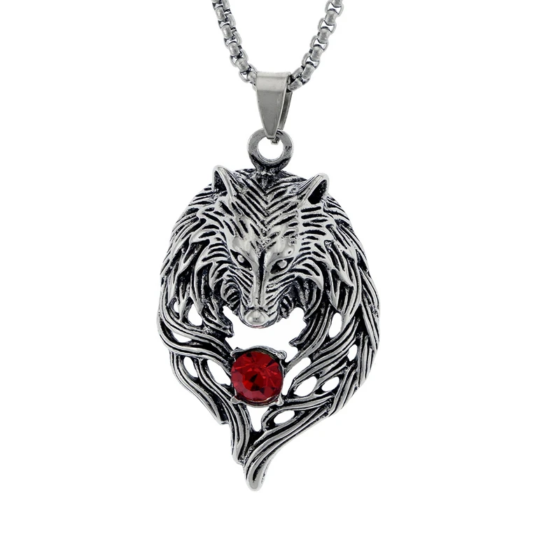 گردنبند مردانه برانت مدل گرگ کوهستان